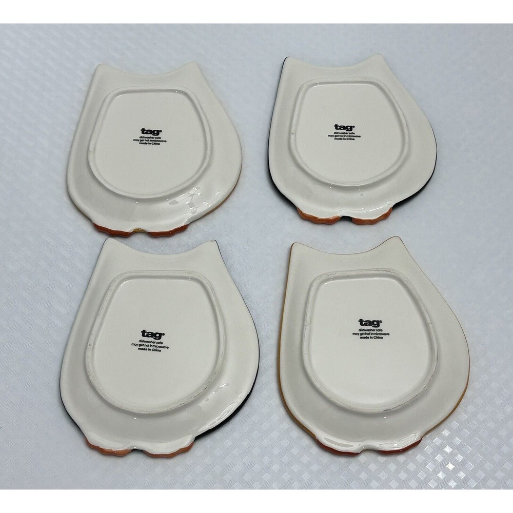 Set/4 RETIRED 6 3/8” Night Owl Snack Appetizer Plates - Picture 7 of 10